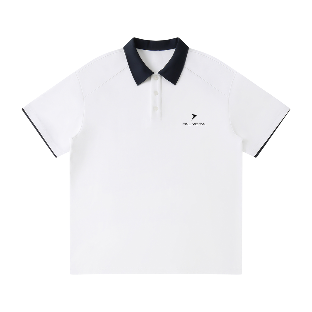 Contrast Collar Raglan Polo Shirt
