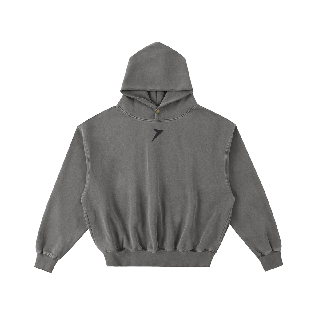 Frayed Enzyme Washed Fleece Hoodie