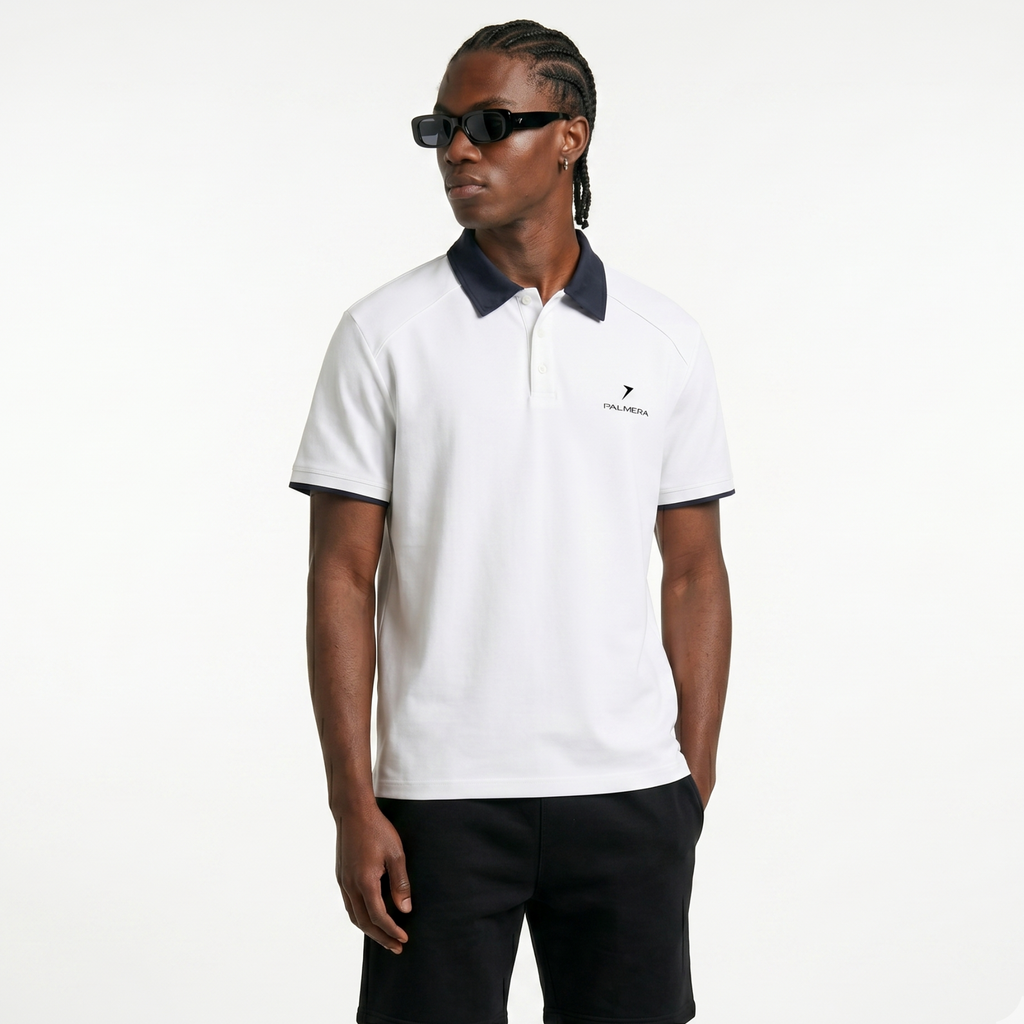 Contrast Collar Raglan Polo Shirt