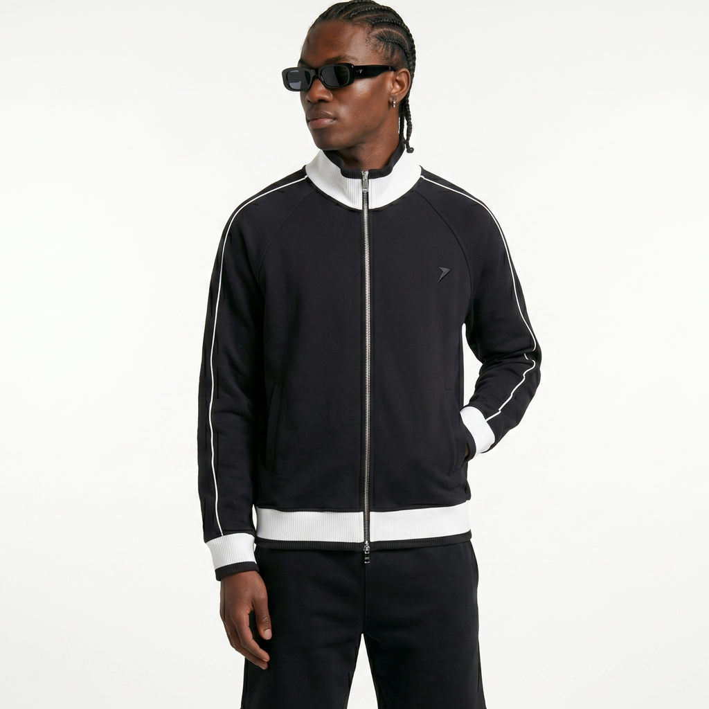 Color Block Raglan Sleeve Zip Track Jacket