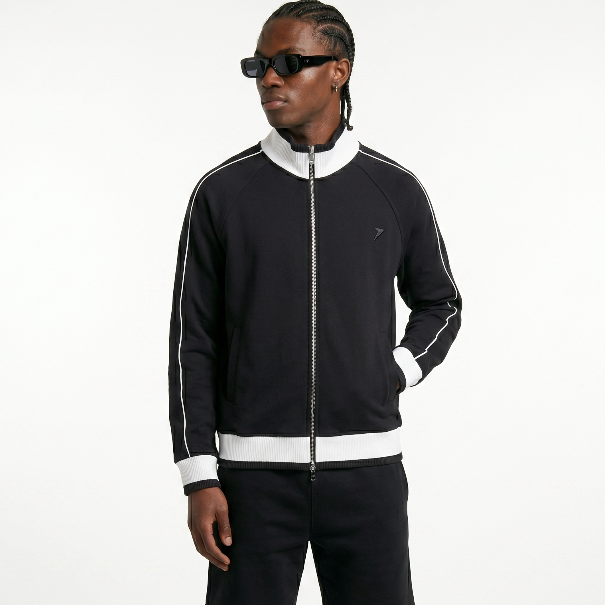 Color Block Raglan Sleeve Zip Track Jacket