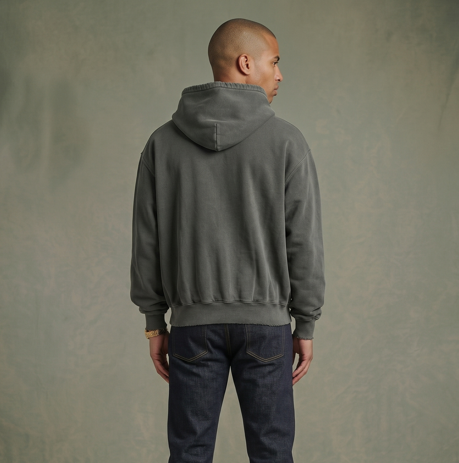 Frayed Enzyme Washed Fleece Hoodie