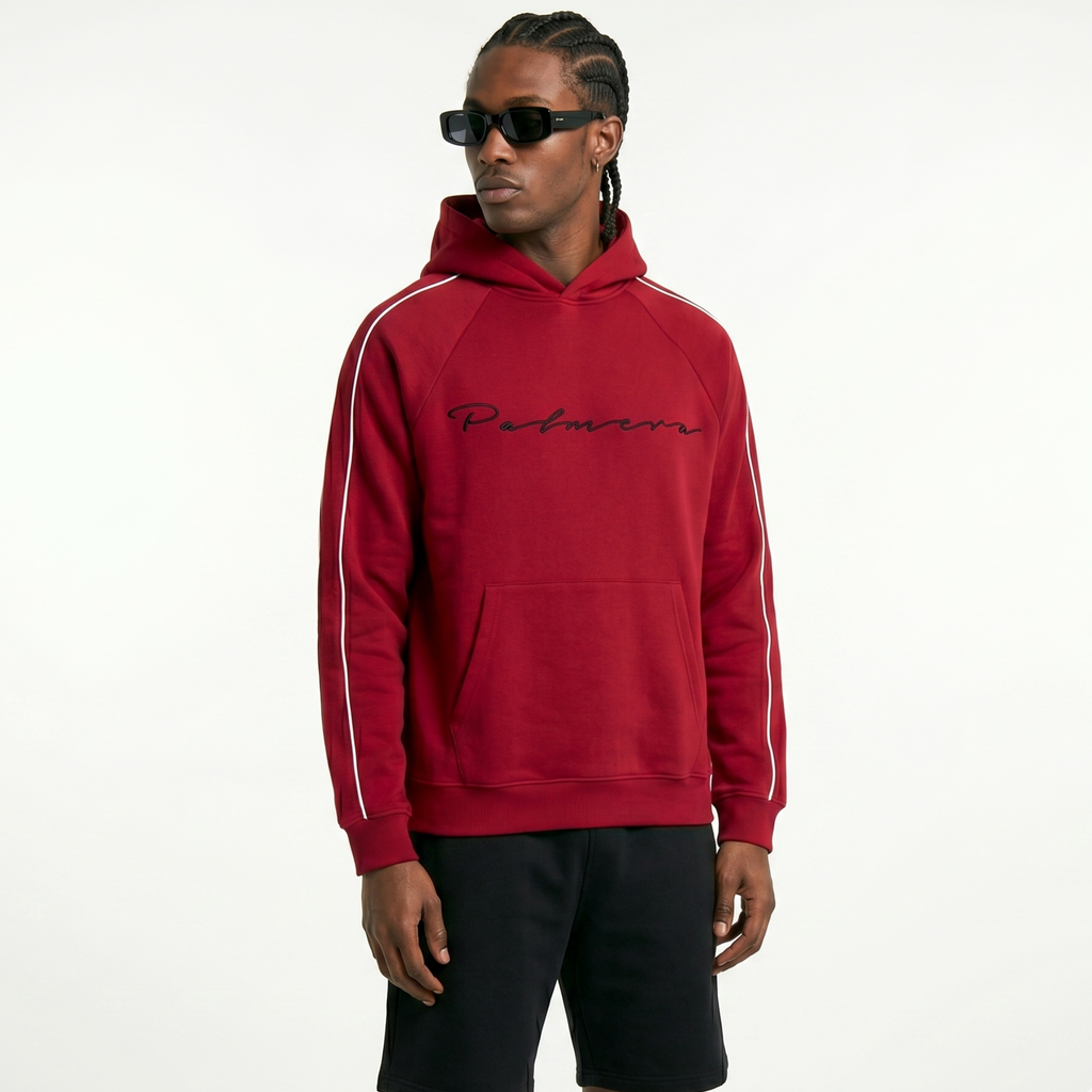 Contrast Piping Raglan Hoodie