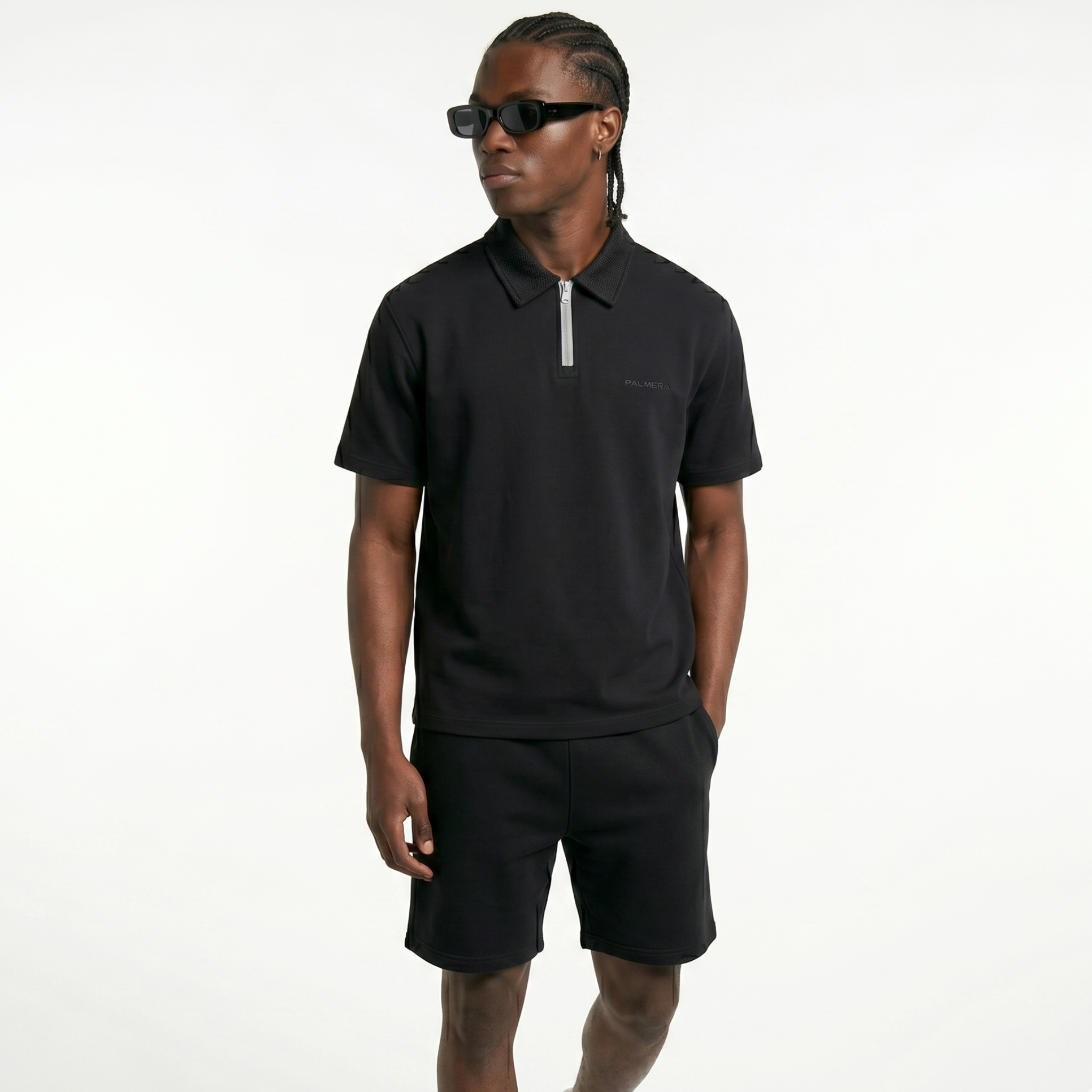 Unisex Quarter-Zip Polo Shirt