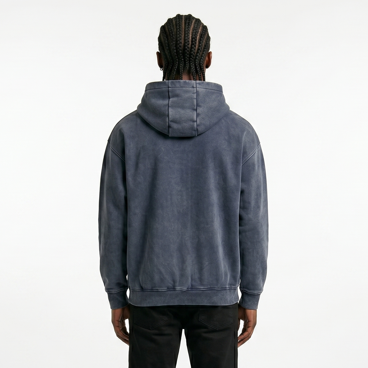 Snow Washed Zip-Through Fleece Hoodie