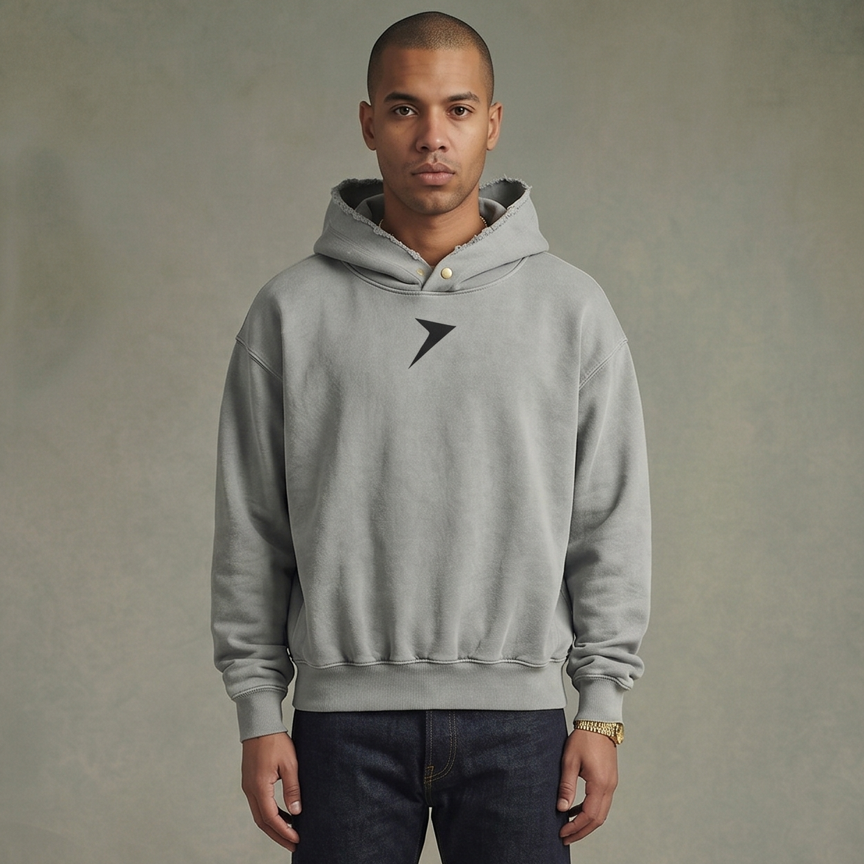 Frayed Enzyme Washed Fleece Hoodie