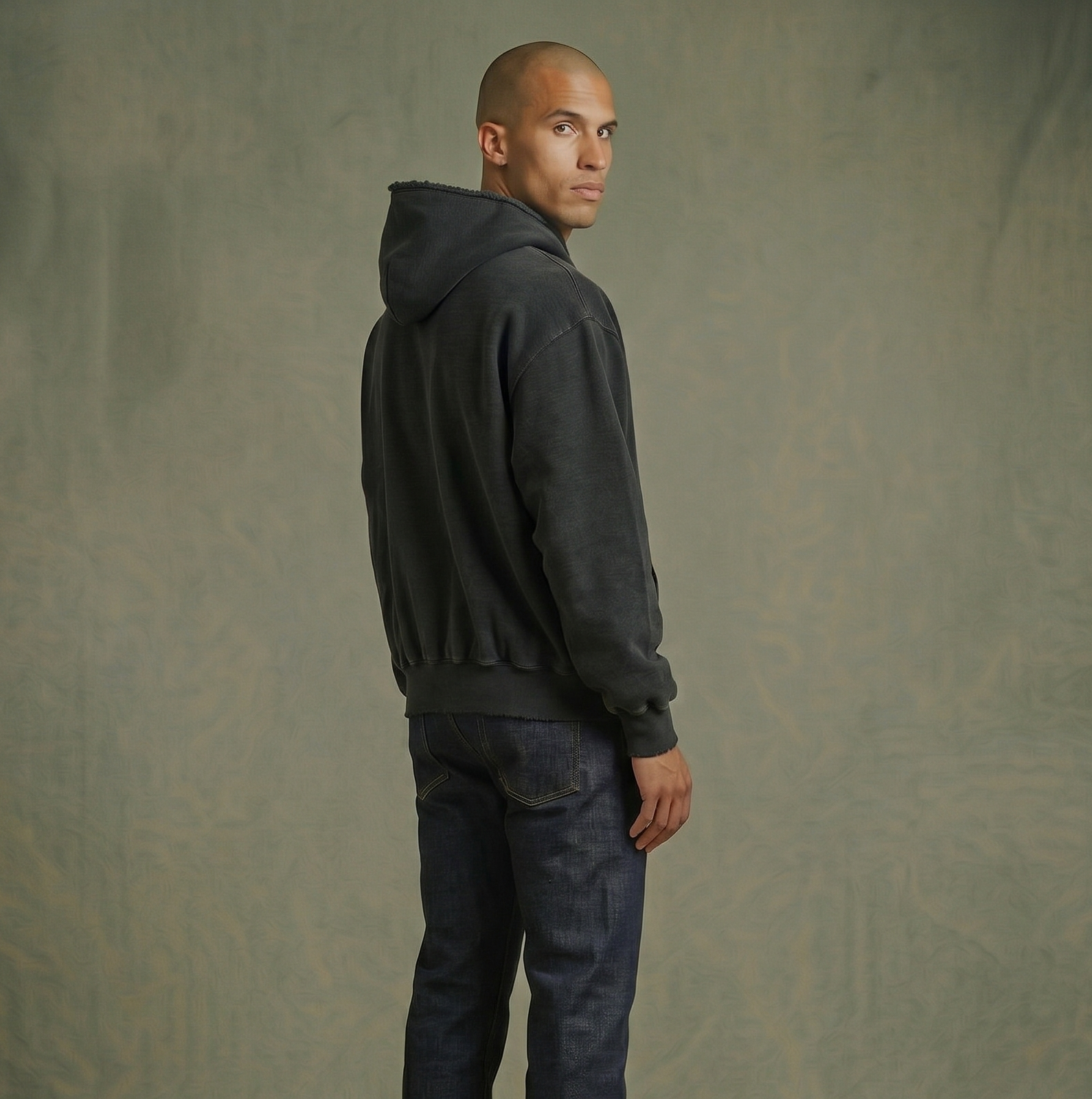 Frayed Enzyme Washed Fleece Hoodie